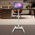 thumbnail image 2 of Miumaeov Adjustable Standing Desk Rolling Laptop Cart Mobile Podium Pedal Lift w/ Wheels, 2 of 16
