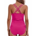 thumbnail image 4 of MSJUHEG 1 Piece Swimsuit,Swimwear Monokinis,Shapewear Swimsuits for Women,Swimsuits for Women 2025,Bathing Suit for Women,Womens Tankini Bathing Suits,Push Up Bathing Suits for Women Hot Pink L, 4 of 5