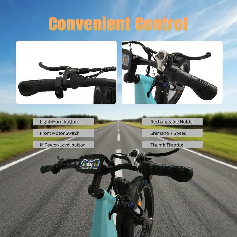 5000W (Peak) Dual Motor Ebike for Adults, 52V/23Ah Battery Electric Bicycle, 7 Speed Max 45MPH Mountain Ebike, 26*4.0 Fat Tire Ebike for All Terrain CE/UL/GCC