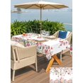 thumbnail image 4 of Outdoor Tablecloth with Umbrella Hole and Zipper, Valentine's Day Rectangle Table Cloth 60x120 Inch Waterproof Tablecloth, Watercolor Love Floral Leaves Spring Picnic Table Cover for Patio Camping, 4 of 7