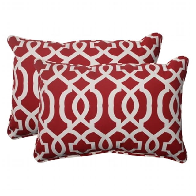 Pillow Perfect 498539 Nouveau Géo Rouge Surdimensionné Rectangle Jeter Oreiller (Lot de 2)
