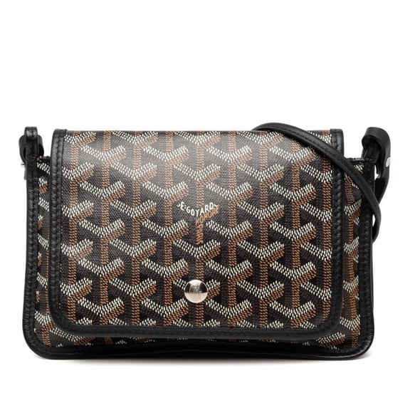 Pre-Owned Goyard Plume Crossbody Shoulder Bag Handbag Pouch Wallet Black Brown Leather Women's...