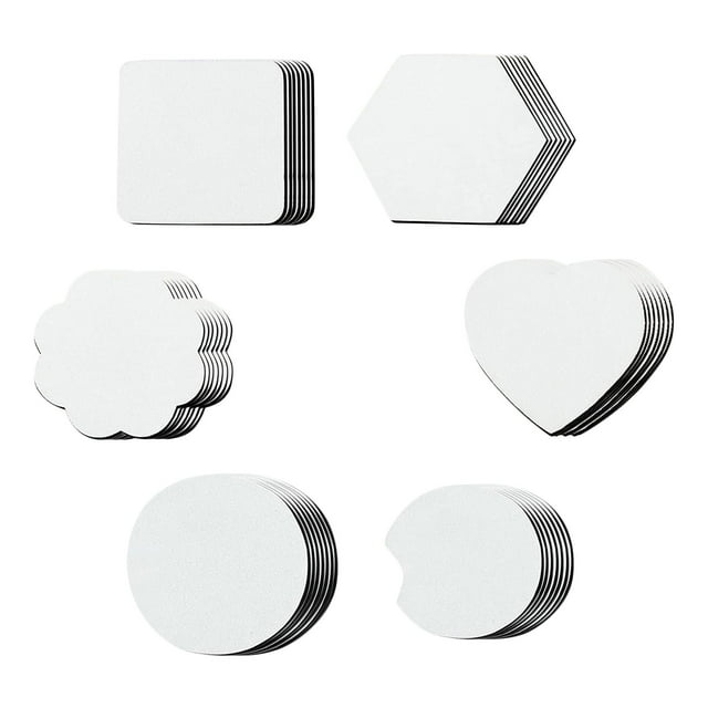 yuksok 42 Pieces Blank Coaster Cup Pad Mat Drink Silicone Heat Resistant Coffee Tea Cup