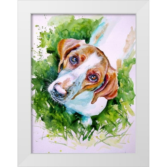 Kovacs, Anna Brigite 19x24 White Modern Wood Framed Museum Art Print Titled - Dog Eyes I