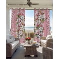 thumbnail image 6 of Pink Orchid Flowers Kitchen Curtains Vintage Floral Leaves Plants Spring Cafe Short Curtains for Bathroom Blackout Window Curtain Small Window Treatment Drapes for Bedroom Living Room 27.5"x39"x2, 6 of 9