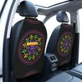 thumbnail image 3 of Fuzoiu Mardi Gras5 Print 2 Pack Kick Mat Back Seat Protector With 3 Storage Pockets, Universal Car Seat Back Organizer For Kids Pets, Waterproof Backseat Protector For Most Car, 3 of 8