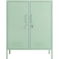 thumbnail image 6 of 2 Doors Locker Metal Storage Cabinet 3 Tiers Shelf Multifunctional Storage Organizer Detachable Shelves Easy to Assemble Green Size: 39.37”H x 31.5”W x 14.96”D, 6 of 6