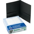 thumbnail image 2 of Oxford Twin-Pocket Folder, Embossed Leather Grain Paper, 0.5" Capacity, 11 x 8.5, Black, 25/Box, 2 of 2