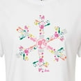 thumbnail image 3 of Barbie - Holiday & Christmas - Iconic Barbie Icon Snowflake - Juniors Cropped Cotton Blend T-Shirt, 3 of 5