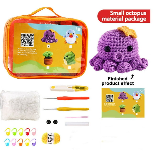 YOPTOP Trousse de Crochet pour Débutants Trousse d'Animaux au Crochet pour Adultes Trousse de Départ en Tricot pour Enfants Trousse de Départ au Crochet pour Débutants,b
