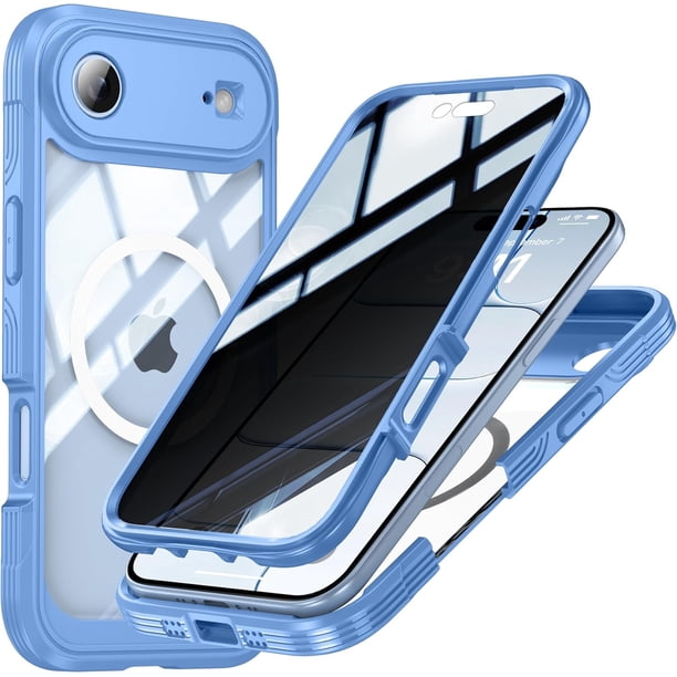 Funda Magnética de Privacidad para iPhone 17 Air, Protector de Pantalla de Privacidad, Protección de Grado Militar Funda de cuerpo Completo Anti Peep a Prueba de Golpes de Vidrio Templado