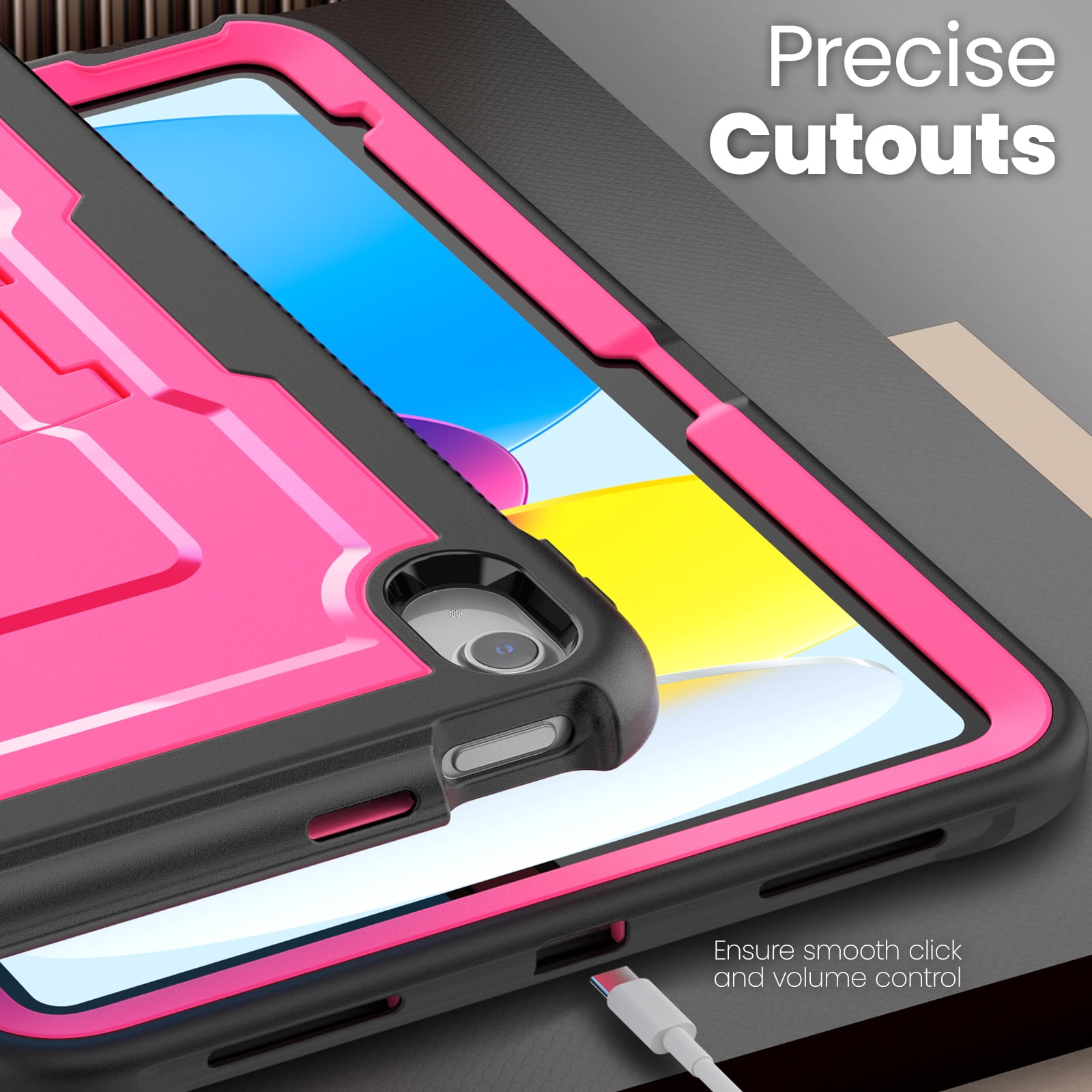 Allytechgroup Case for Apple iPad (A16) 11th Generation 11 inch 2025 Model with Pencil Holder/Kickstand Hard PC + Soft TPE Bumper Rugged Slim Stand Shockproof Shell Heavy Duty Protection Cover, Rose