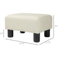 thumbnail image 3 of Ottoman Foot Rest, Small Foot Stool with Linen Fabric Upholstery and Plastic Legs, Cube Ottoman for Living Room, Beige, 3 of 9