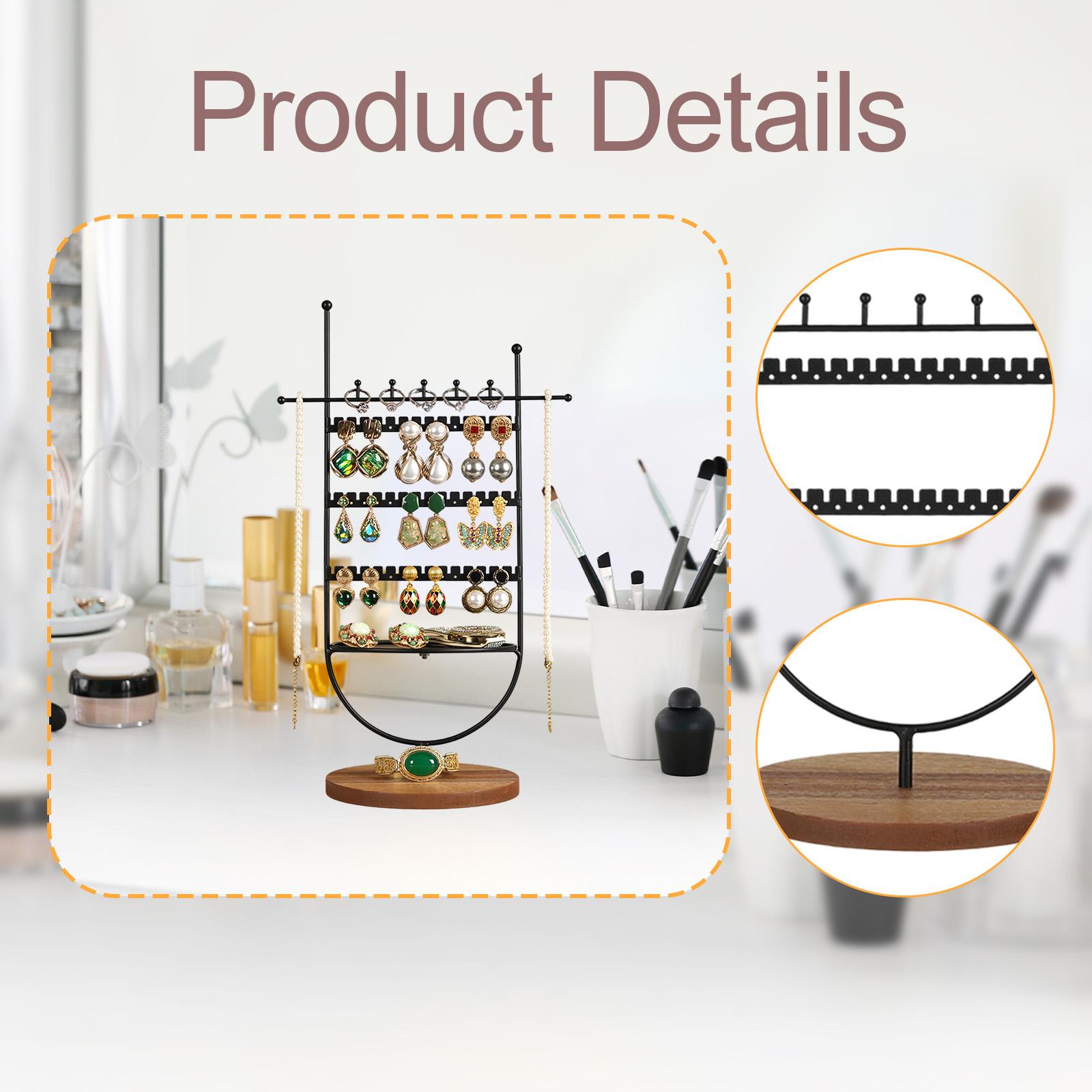 Jewelry Organizer Jewelry Holder Necklace Hanger Wood Metal Material Desktop Storage for Home Retail