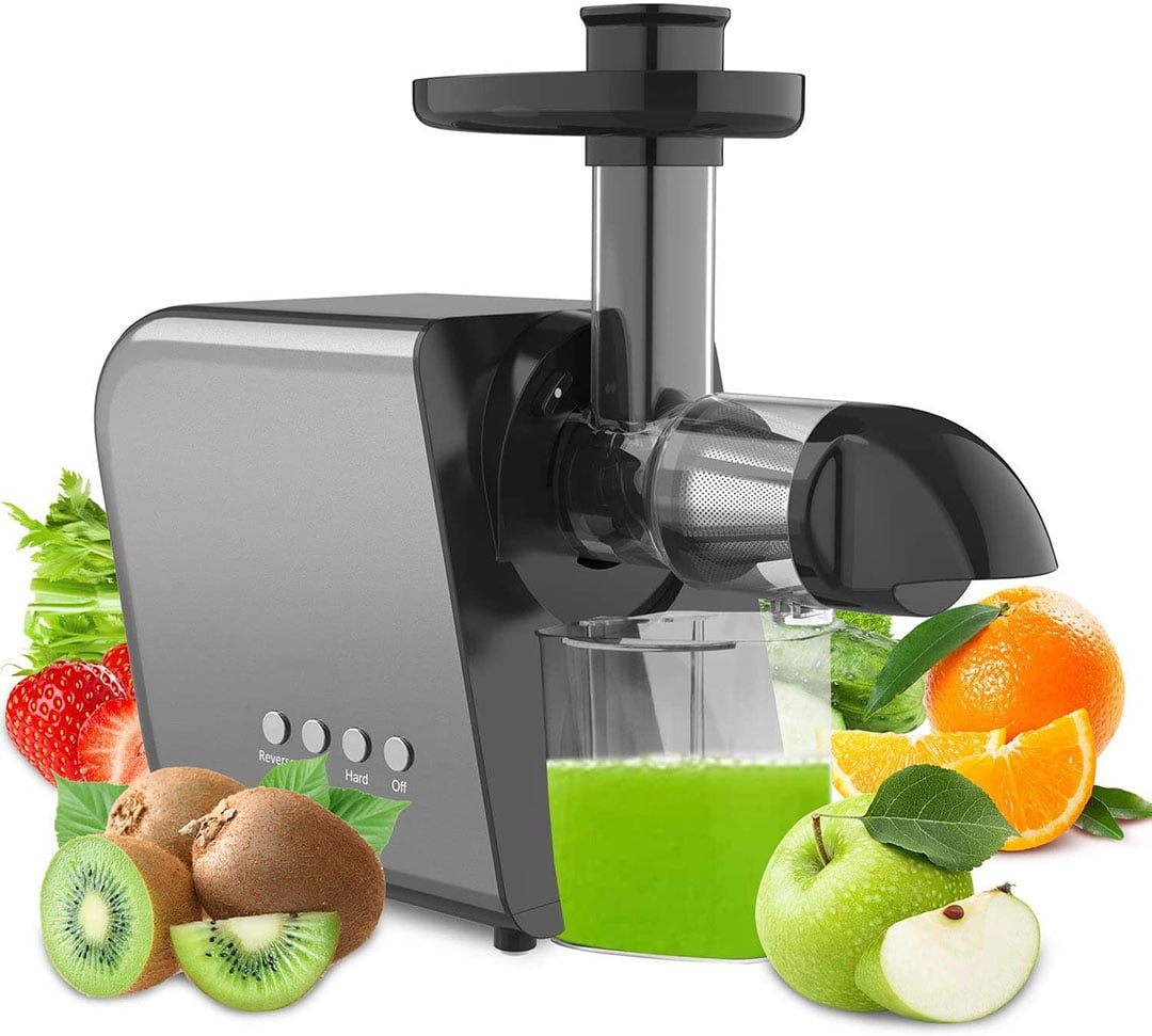 GEJEF006-U-2 Slow Masticating Juicer with Slow Press Masticating Squeezer Technology for Fruits for High Nutrient Fruit Vegetable Herbs Vitamins Juice BPA-Free Quie Easy to Clean with Reverse Function Vegetables and Herbs Compact Design Slow Juicer 