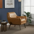 thumbnail image 4 of Camille Furniture Style Wide Top Leather Accent Armchair in Cognac Tan, 4 of 6