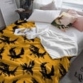 thumbnail image 3 of Halloween Crow Throw Flannel Blanket 30x40In Black Crow Vintage Yellow Decoration Super Soft Cozy Bed Blanket, Lightweight Plush Fuzzy Bed Throw for Bedroom Sofa Couch Living Room, 3 of 4