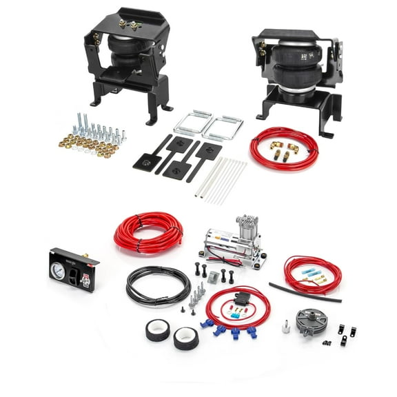 TORQUE Airbag Air Bag Suspension Kit with Onboard Air Compressor Kit for 2015-2025 Ford F150 2WD 4WD F-150 Rear Helper Bag Spring Towing 5000 lbs (Replaces Firestone Ride Rite 2582) (TR2582)
