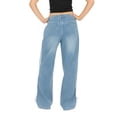 thumbnail image 4 of Forever 21 Women's Low Rise Baggy Fit Jeans with Side Stripes and Bow Accents, Sizes 0-14, 4 of 5