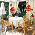 thumbnail image 4 of Outdoor Curtains for Patio Waterproof, Red Mushroom Windproof Pravicy Outside Porch Blackout Curtain, Watercolor Spring Summer Floral Sun Blocking Grommets Curtains for Cabana Gazebo 54"x108", 4 of 9