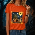 thumbnail image 2 of Ahadesign Halloween Pumpkin Costume for Women Plus Size Halloween Shirts for Women Pumpkin Graphic Tshirt Oversized Fall Casual Tee Tops (Orange,XXL), 2 of 9
