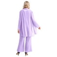thumbnail image 2 of TiaoBug Women's Chiffon Pants Suits 3 Pieces Mother of The Bride Wedding Guest Party Formal Gown Lavender 3XL, 2 of 5