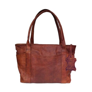 Vintage Style Genuine Leather Women's Tote Handbag - Hobo Shopper Purse, Multiple Pockets, Handmade In India 10 thumbnail image