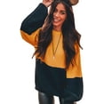 thumbnail image 1 of Women Sweaters-Oversized Chunky Knit Color Block Drop Shoulder Batwing Sleeve Pullover Sweater Tops, 1 of 7