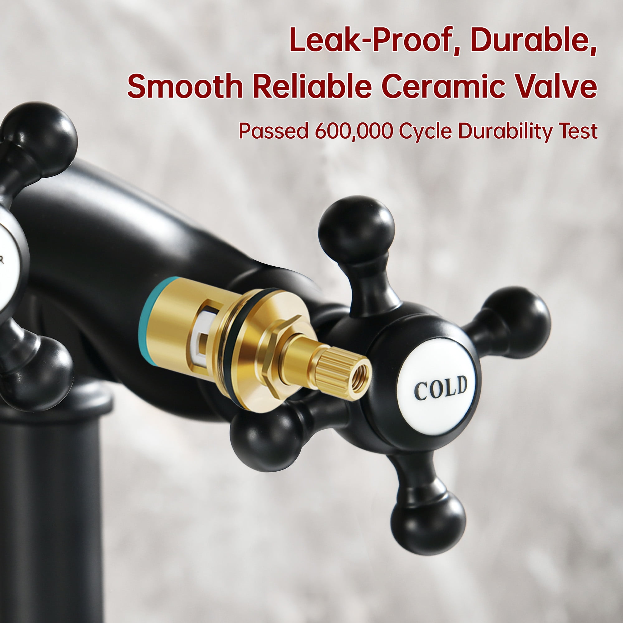 SUMERAIN Matte Black Freestanding Bathtub Faucet, High Flow Waterfall Floor Mount Bathtub Filler with Hand Shower, Solid Brass