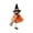 Orange, variant on Hanging Witch Doll Ornament Halloween Decor 7.87 Inch Flying Witch Figurine with Broomstick and Flowing Skirt - Spooky Hanging Decoration for Doors Windows Trees Indoor Outdoor Haunted House Displays