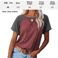 thumbnail image 2 of Camiseta informal de manga corta para mujer, mangas raglán, túnica suelta con abertura lateral Adepaton BST2002921-2, 2 of 5