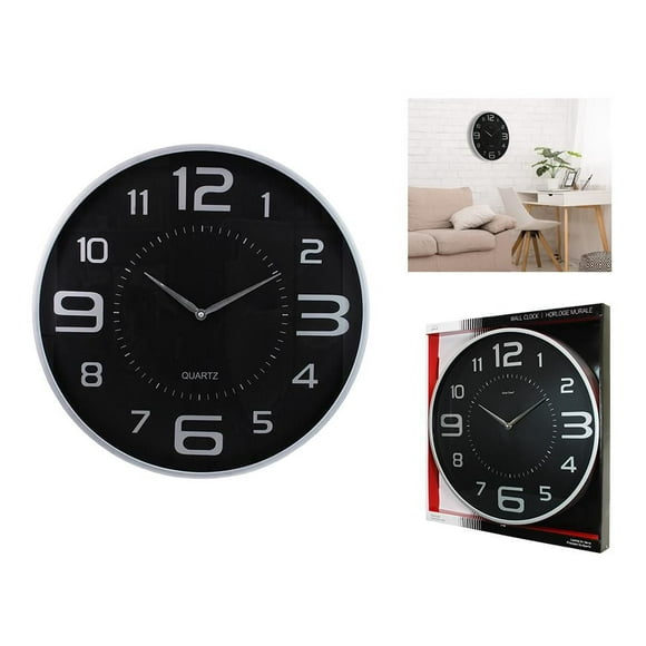 Kiera Grace Austin Decorative Round Wall Clock, 18"H x 1.75"D, Silver