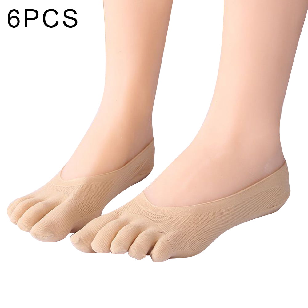 No Show Running Five Fingers Invisible Liner Boat Cotton Ankle Toe Socks for Women Ladies 