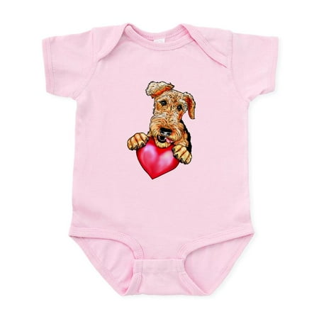 

CafePress - Airedale Holding Heart Infant Bodysuit - Baby Light Bodysuit Size Newborn - 24 Months