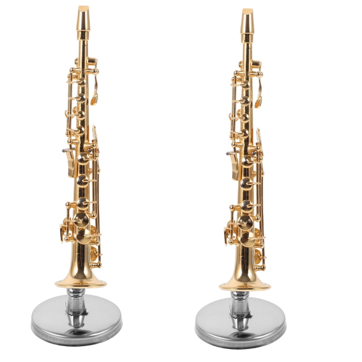 Worgeous 2pcs Copper Miniature Sax Wind Instrument Model Mini Musical Instrument Mini Saxophone Model