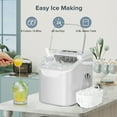 thumbnail image 4 of Auseo Portable Ice Maker Machine, Ice Maker Countertop with Handle, 26lbs/24H, 2 Sizes of Bullet Ice Cubes, 8Pcs/6-13Mins, Self-Cleaning, for Home/Office/Party, Grey, 4 of 7