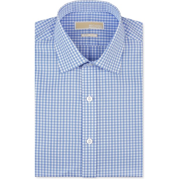 Camisa de vestir Michael Kors para hombre sin planchar azul cuello 19 pulgadas Manga 37-38 pulgadas