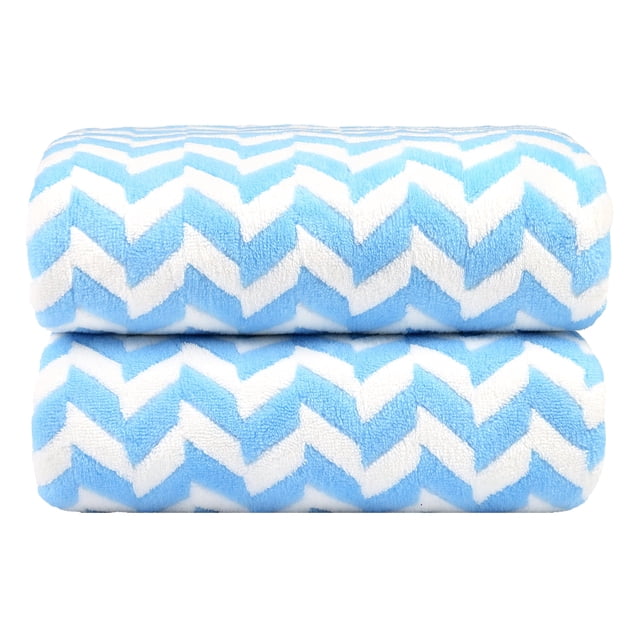 2-Pieces Bath Towel Set For Bathroom, High Density Plush Fleece Ultra Absorbent, 30"x60"