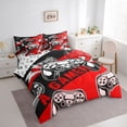 thumbnail image 2 of Erosebridal Boys Gamer Bedding Comforter Set, Video Game Controller King Bedding Sets, Red, Gamepad Reversible, 7pcs, 2 of 6