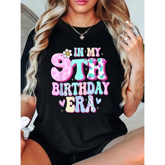 in My 9th Birthday Era Girl Gifts Nine Bday 9 Year Old T-Shirt