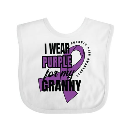 

Inktastic Chronic Pain I Wear Purple For My Granny Gift Baby Boy or Baby Girl Bib
