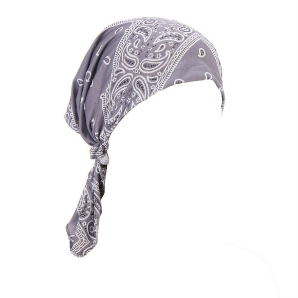 GDREDA Mens Sun Hats Beach Women's Casual Floral Printed Head Hat Cap Headwear Turban Cap,Grey