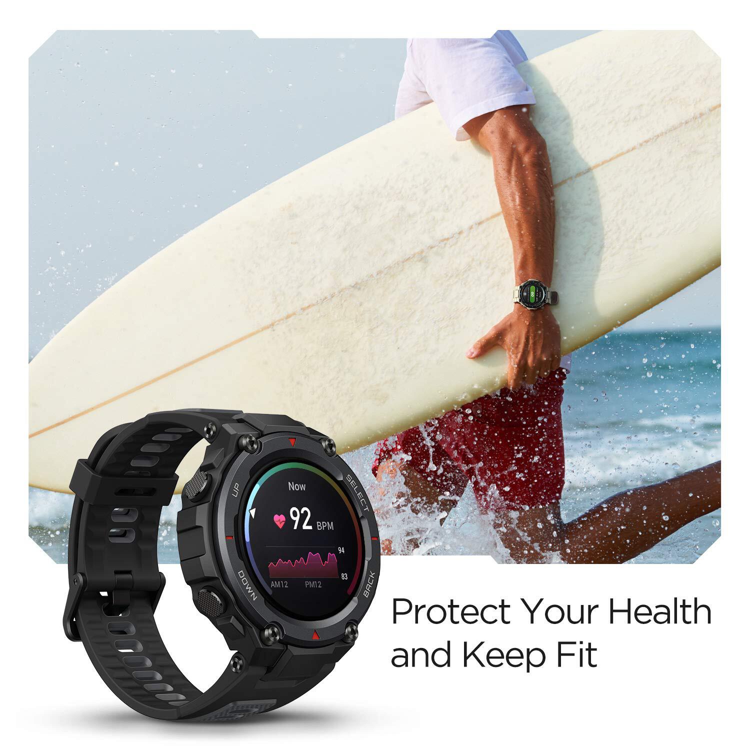 Amazfit Military Grade Smartwatch T-Rex Pro (GPS) with Skin Friendly Silicone Strap