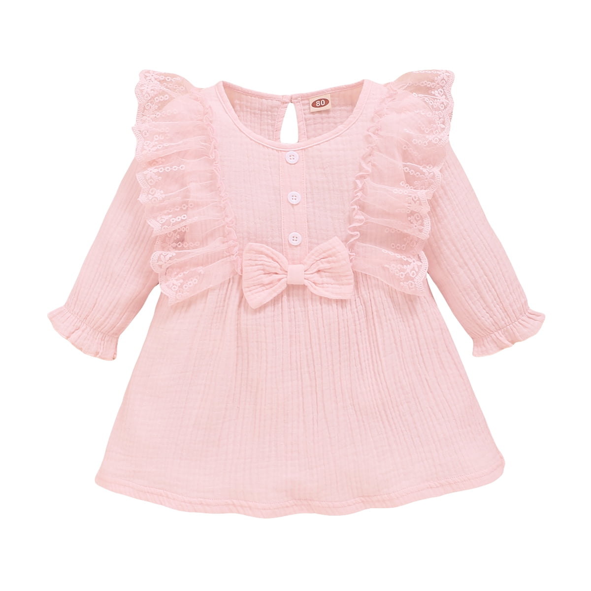 YOUNGER TREE Toddler Baby Girls Spring Clothing Solid Color Cotton Pit Irregular Skirt Winter Dress Long Sleeve Skirt Outfits