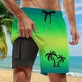 thumbnail image 2 of Kcolen Swim Trunks Men 5 Inch Gradient Mens Board Shorts Swimwear Light Upf Rash Guard Shorts for Men with Compression Liner Summer Beach Swimwear, 2 of 4