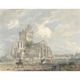 thumbnail image 2 of Thomas Girtin 18x15 Black Ornate Wood Framed Double Matted Museum Art Print Titled - Jedburgh Abbey, Roxburghshire (ca. 1793), 2 of 5