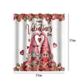 thumbnail image 2 of dajkiuy Valentines Day Shower Curtain,Romantic Red Rose Heart Valentine's Day Gnomes Shower Curtain,Valentines Day Lovers Bathroom Accessories 70"X70" with Hooks Fabric Waterproof Shower Curtain, 2 of 6