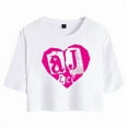 thumbnail image 4 of AJ Lee Merch Heart Logo T-Shirt For Women&Girls Midriff Short Sleeve Summer Clothing Vest Tee, 4 of 5