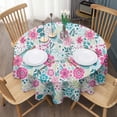 thumbnail image 3 of Pioneer Flower Round Tablecloth 60" X 60",Wrinkle Wipeable Table Cloth for Kitchen Dining Room Picnic Patio Party, 3 of 6