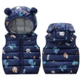 thumbnail image 3 of 2-7T Boys Girls Toddlers' Light-Weight Water-Resistant Hooded Puffer Vest Dinosaur Winter Jacket Outerwear, 3 of 9